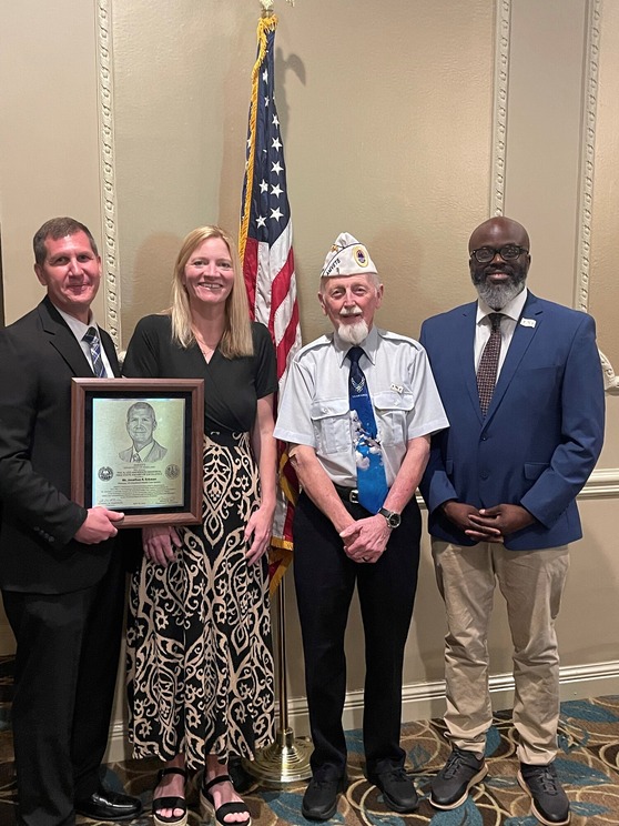 Jonathan Eckman receive AMVETS Award