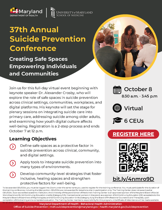 Suicide Prevention Training flier