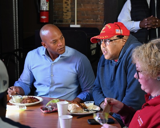 gov moore at baltimore station