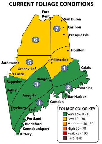 Maine Foliage Zone Map September 28 2016