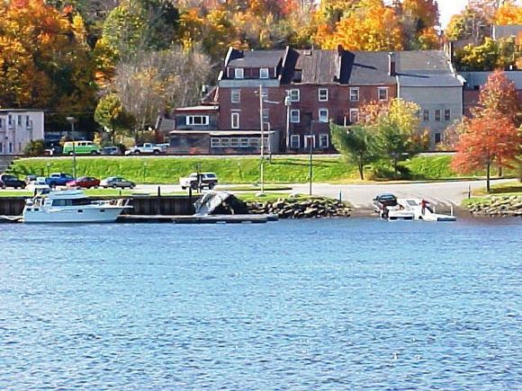 boat launch site on the Kennebec River, Gardiner, Maine