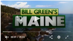 Bill Green's Maine title page with forested landscape abutting waterway.
