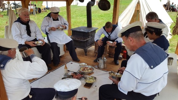 reenactment of civil war era enlisted mess at Ft McClary