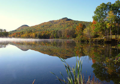 Looking across Echo Lake southward to Quaggy Jo Mtn. in Aroostook State Park