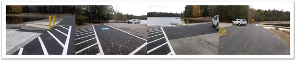 Dunn Point boat launch at Lily Bay State Park showing improvements made in 2018.