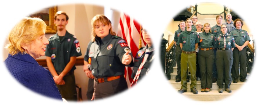 Governor Janet Mills honors Scouts at Maine Statehouse.