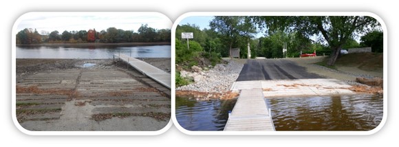 boat launch at Norridgewock before and after improvements.