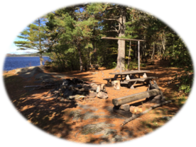 Waterside campsite on Gero Island.