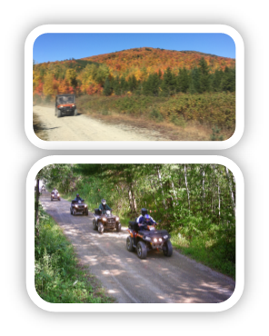 ATVing on trail in autumn and summer.