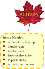 Items needed to make maple taffy