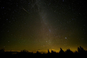 A Perseids meteor streaks across the West Virginia sky. Photo by NASA/Bill Ingalls.