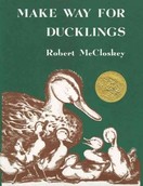 Book cover of Make way for Ducklings by Robert McCloskey.