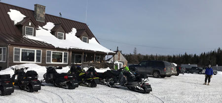 Snowmobiles at Kokadjo.