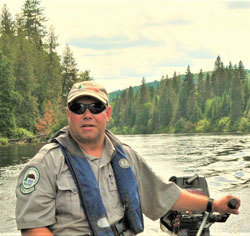 Mark Deroche traveling on the Umsaskis, Allagash Wilderness Waterway.