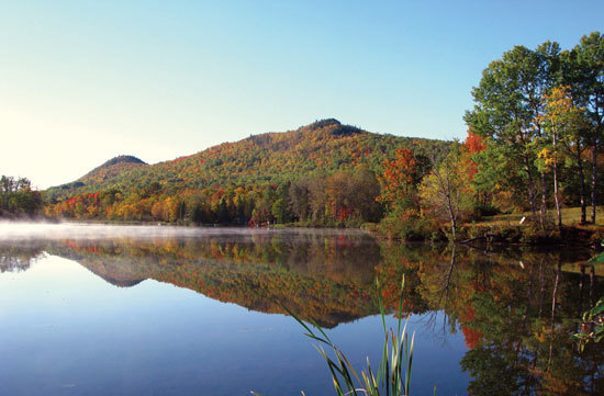 View across Echo Lake at Aroostook State Park.