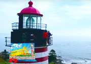 Image of West Quoddy Head Lighthouse with Good Morning America logo embedded.