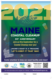 Maine Coastal Cleanup Poster for 2021.