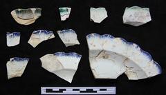 Plate fragments found during archaeological dig.