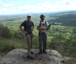 Andy Cutko, BPL Director and Justin Schlawin, MNAP Ecologist  on the Leavitt Plt Easement.