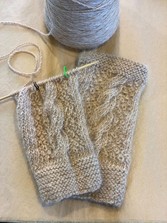 Knit mitts from Maine grown fiber