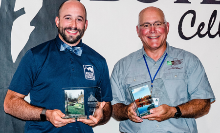 Eric Feldbaum and Doug Beck with Service to NASORLO Award (National Association of State Outdoor Recreation Liaison Officers).