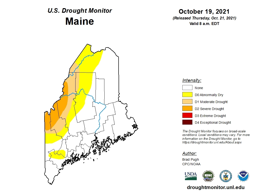 Image: U.S. Drought Monitor map of Maine