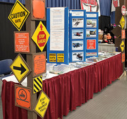 Snowmobile booth at the 2021 Snowmobile Show in Augusta, ME.