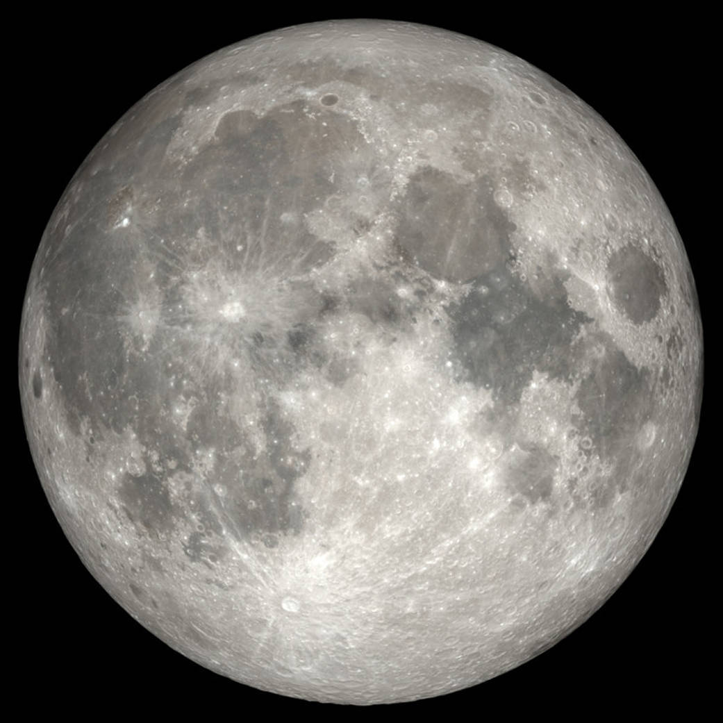 Moon photo by NASA (National Aeronautics and Space Administration).