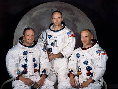Apollo 11 Crew: Armstrong, Collins, and Aldrin. Official NASA portrait.