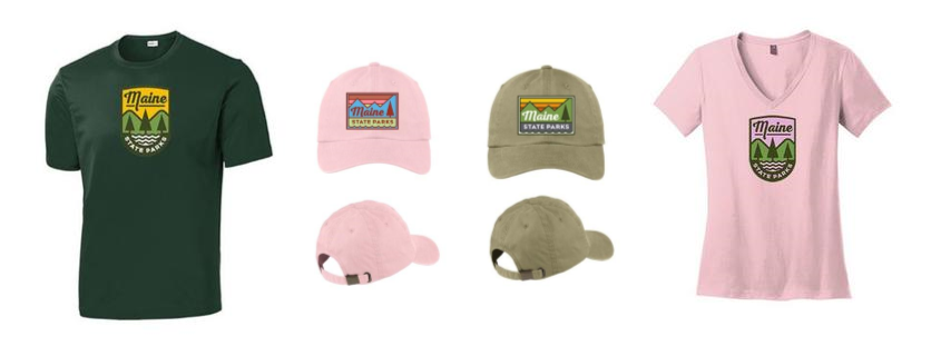 Maine State Parks t-shirts and hats available at the online store.