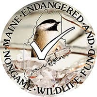 Chickadee Check-off logo. Program supports Maine endangered and non-game wildlife.