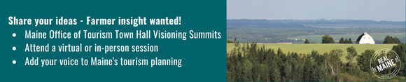 decorative call to action farmer insight wanted for Maine Office of Tourism visioning summit
