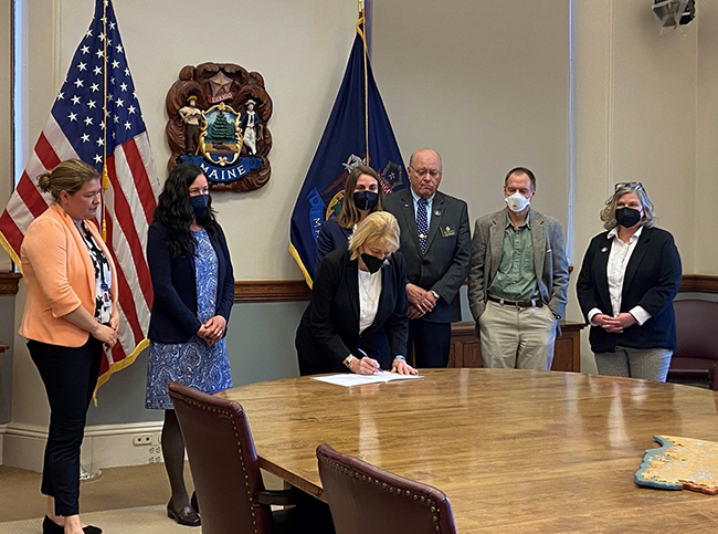 Governor Janet Mills signing LD 700 -An Act To Promote Economic Development and Outdoor Recreation through Investment in State Parks.  