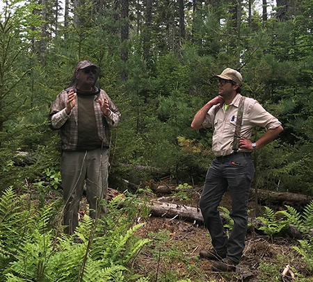 Maine Bureau of Parks and Lands Foresters Jay Hall and Mike Pounch at Nahmakanta Public Land.
