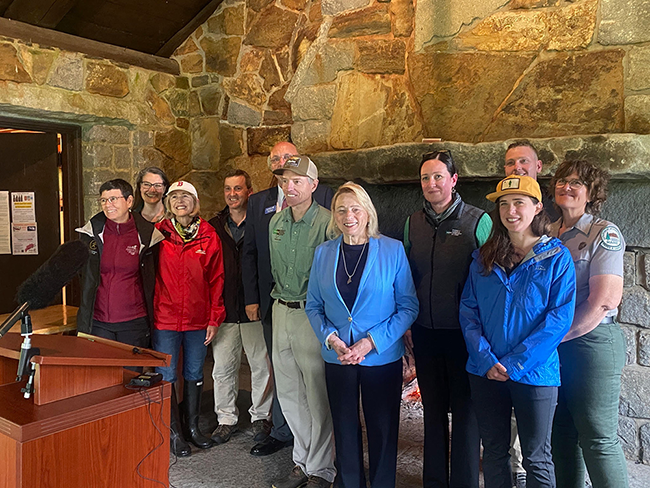 Governor Mills at Camden Hills State Park to announce the launch of a $50 million initiative through her Maine Jobs & Recovery Plan.