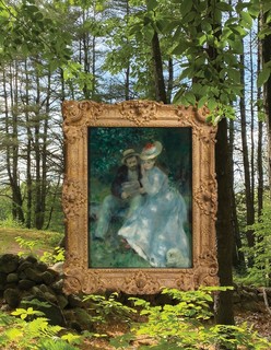 Reproduction of a Renoir outdoors as part of Art Outside and On the Trail.