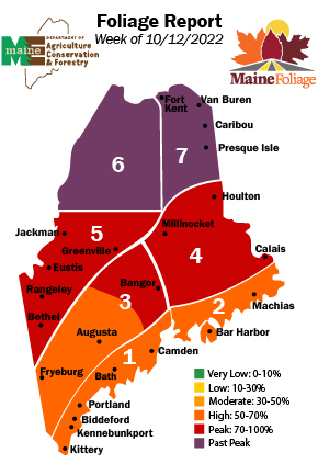 Foliage Map for week of October 12