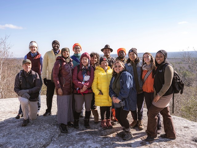 Participants in the Thrive Outside event at Bradbury Mt. State Park. Photo by Micheli Oliver.