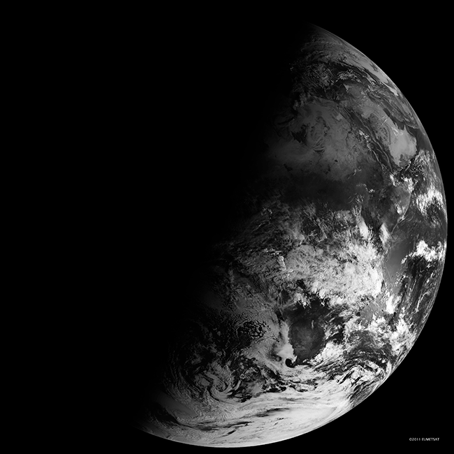 Earth as seen on Winter Solstice 12/21/2010. Image courtesy of NASA.