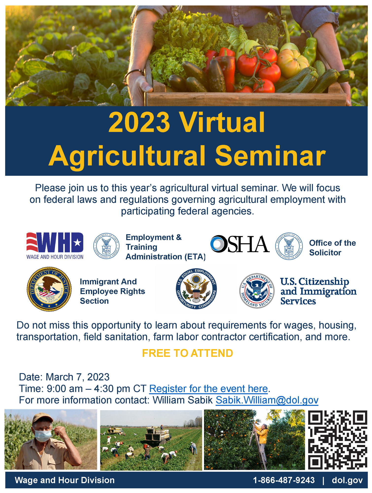 2023 Virtual Agricultural Seminar (March 7th, 900am 430pm CT