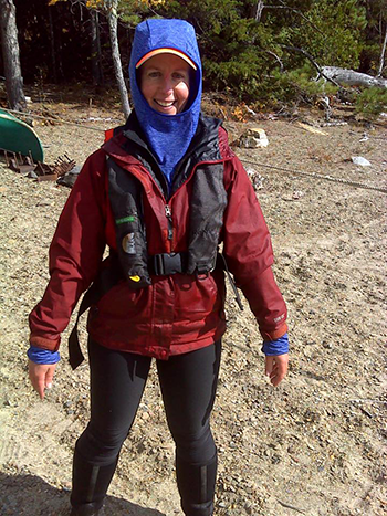 Liz Petruska geared up at Lobster Lake.