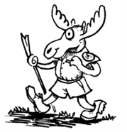 Moose Mascot to the Maine State Park Junior Ranger Program.
