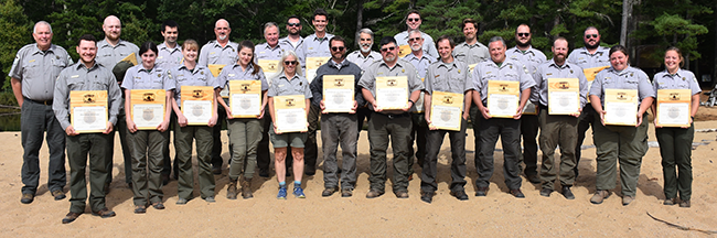 Graduates of the 2023 State Park Operations and Maintenance Ranger Academy.