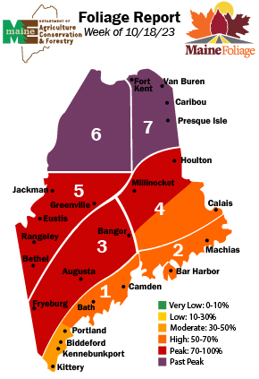 Maine Foliage Map October 18 2023