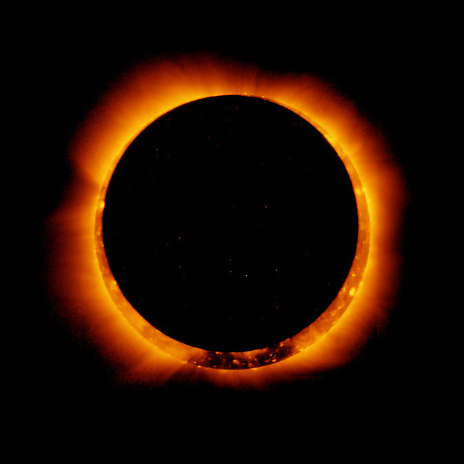 Annular solar eclipse, Ring of Fire, taken by the solar optical telescope Hinode.Credit: JAXA/NASA