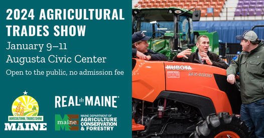 Promotional image people gathering at Maine Agricultural Trades Show