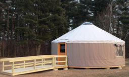 Yurt at Mount Blue State Park headquarters on Center Hill in Weld.