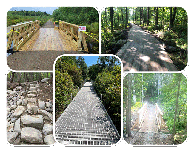 Photo montage of Recreational Trails Program (RTP) granted projects.