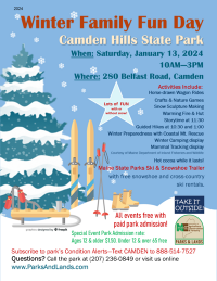 Camber Hills State Park Winter Family Fun Days 2024 flyer.