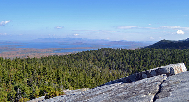 Looking eastward to Moosehead Lake from the Eagle Rock hiking trail. Photo submitted by Rex Turner.